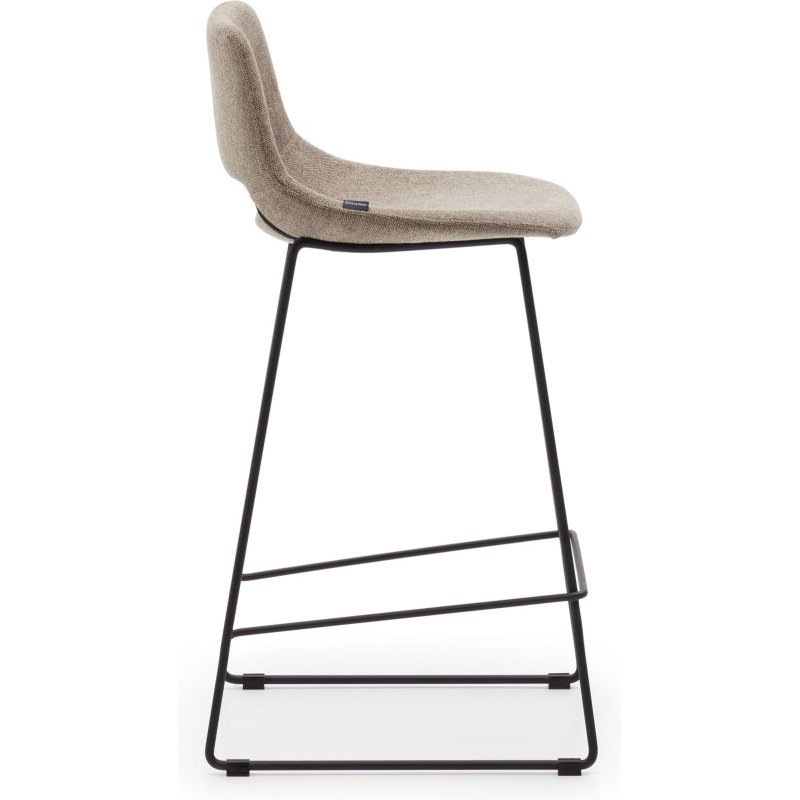 Tabouret Zahara pieds en acier finition noire H 65 cm