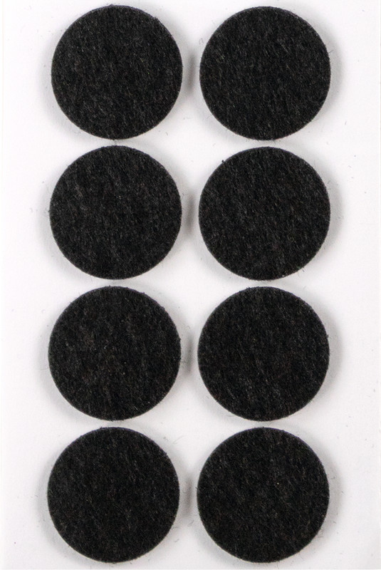 (12er Set) Ø22mm Home Stuhlbein Filzgleiter Boden Schoner (15001) - Schwarz