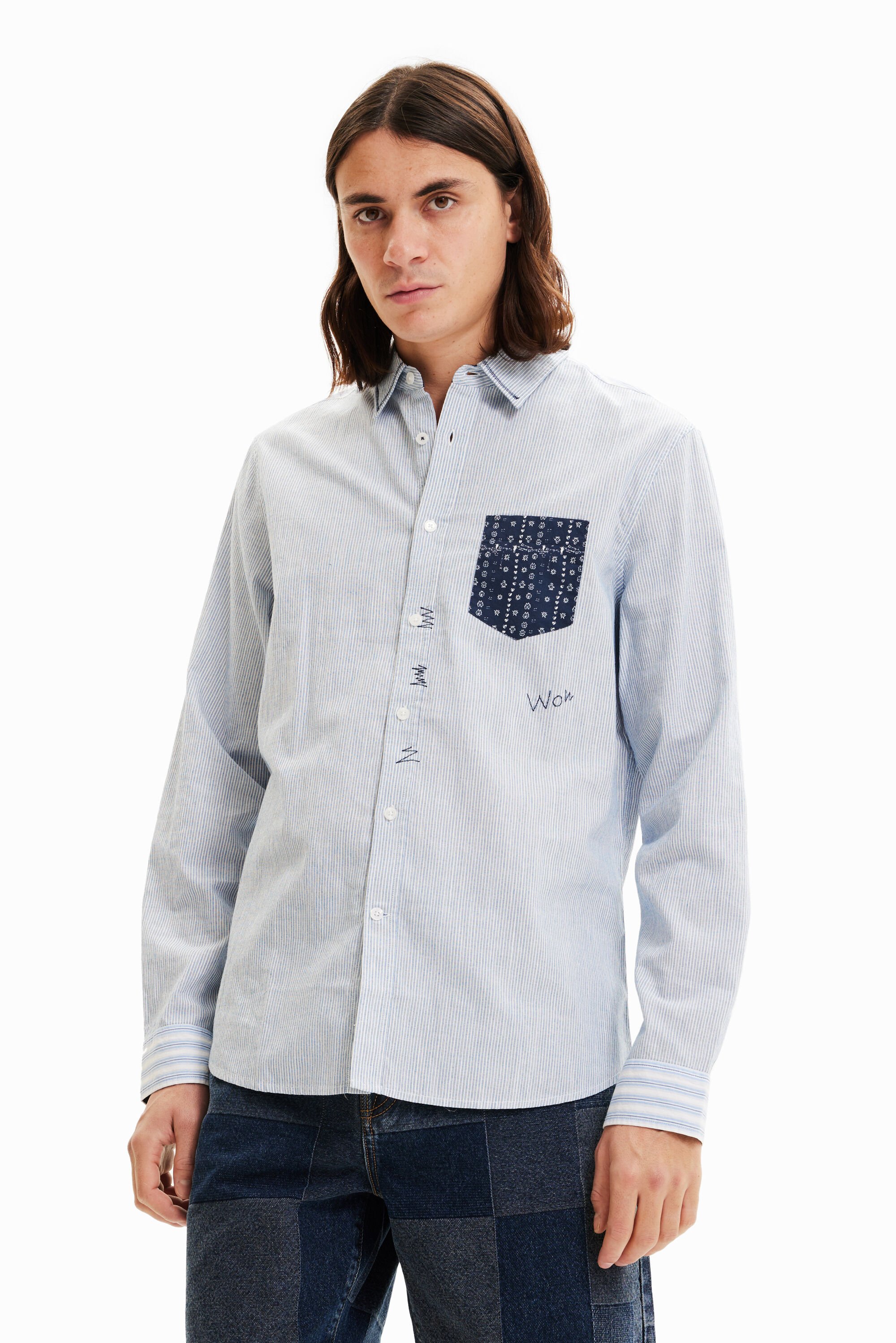 Chemise rayures contraste