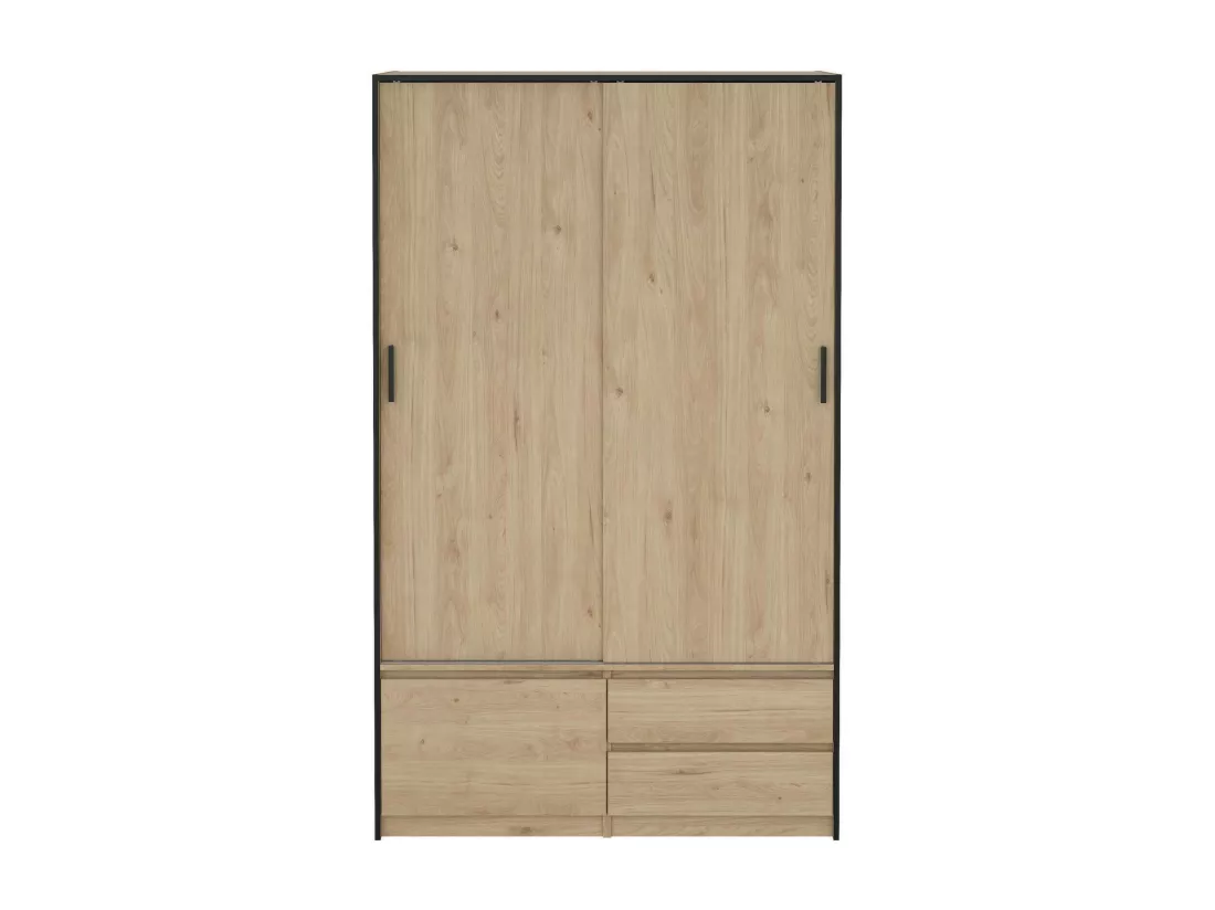 Grande armoire polyvalente Drastell, Meubles multifonctionnels, Casier à chaussures, Support à chaussures pour armoire, 121x60 h200 cm, Chêne clair