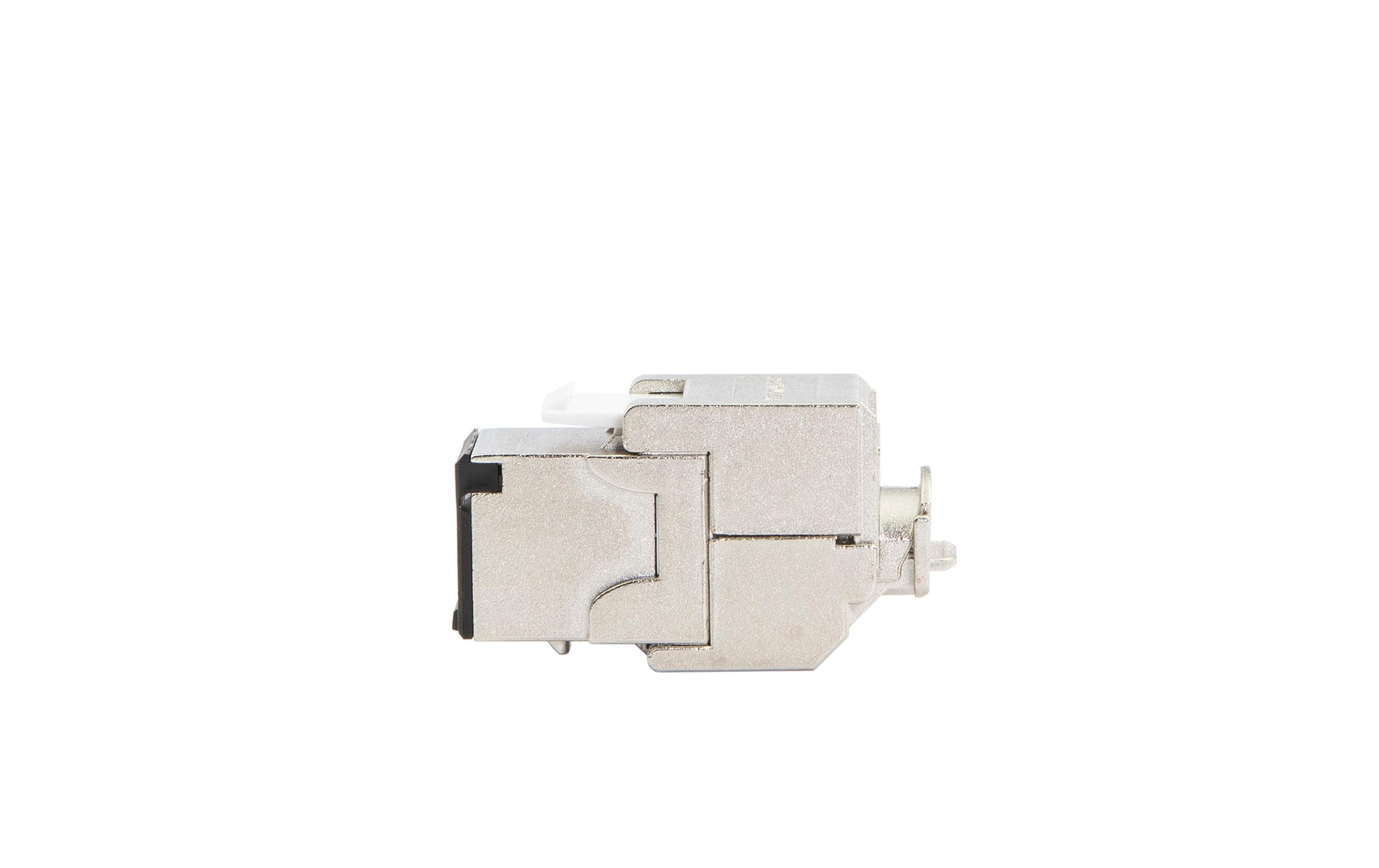 Keystone-Modul KS-T Plus 1/8 tool-less Cat.6A (IEC) 1 StückRJ45-Modul KS-T Plus 1/8 toolless Cat.6A (IEC) geschirmt mit Staubschutzklappe