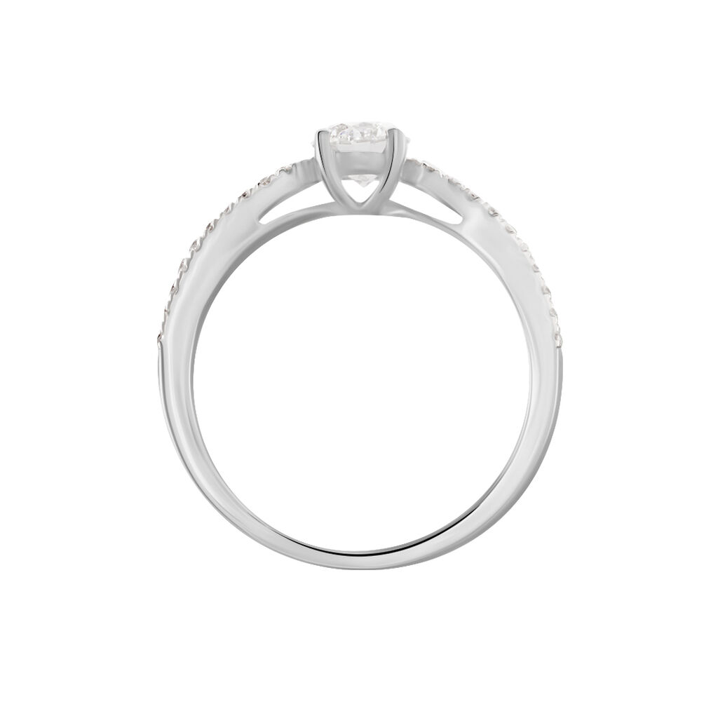 Bague Solitaire Stockholm Or Blanc Diamant Synthetique