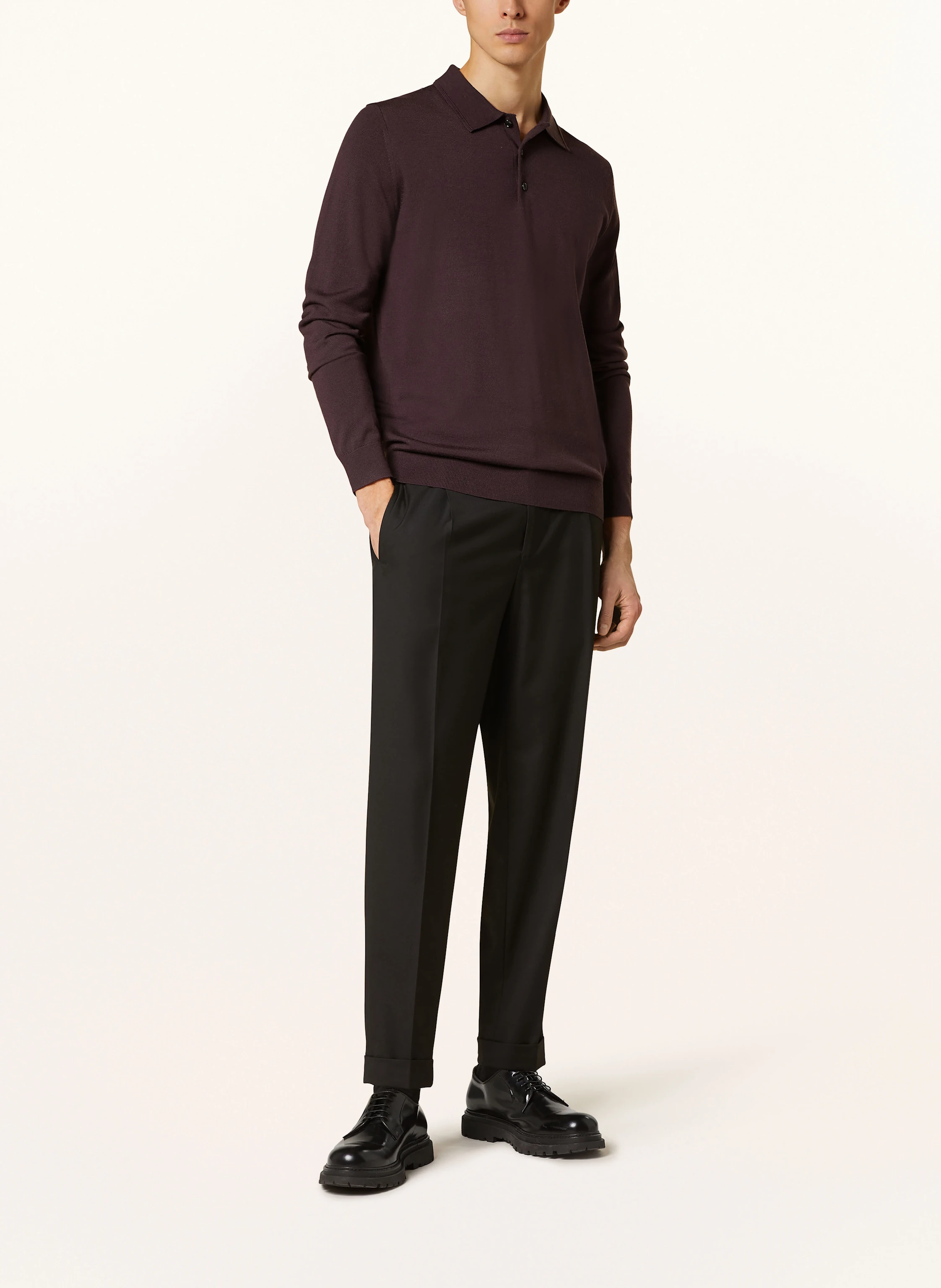 REISS Strick-Poloshirt TRAFFORD aus Merinowolle