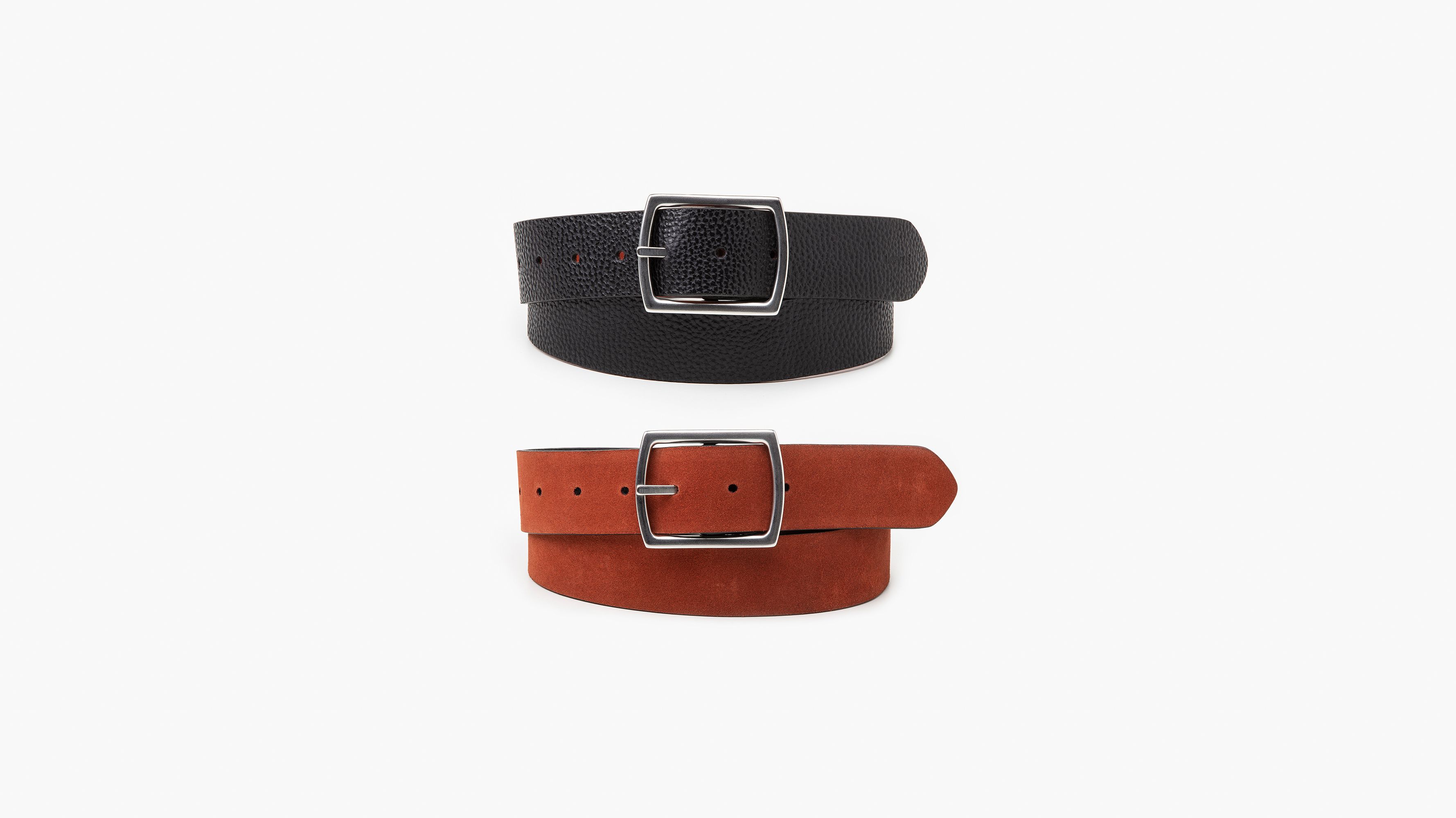 Ceinture réversible en matières mixtes - Regular Black - Noir