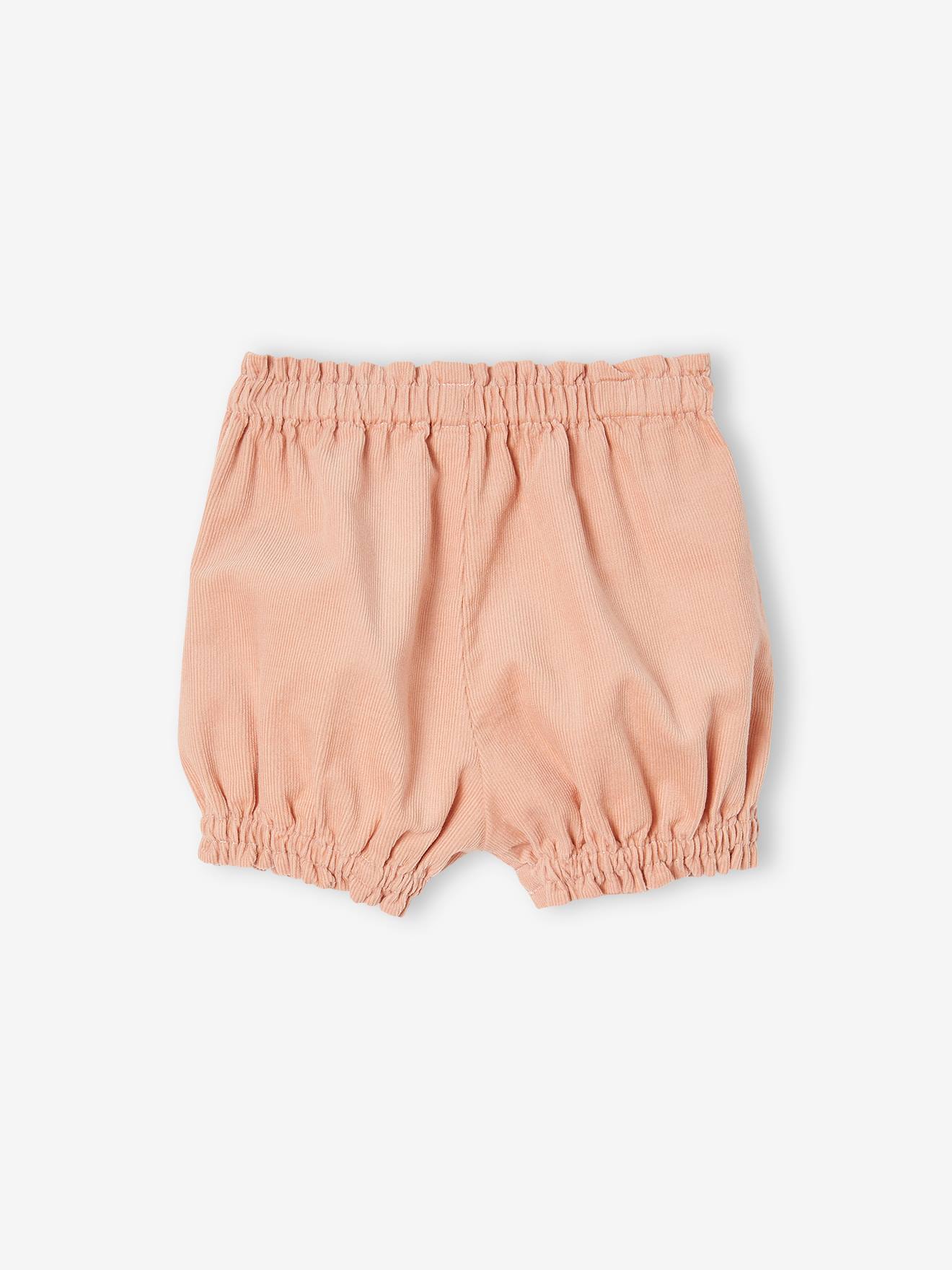 Conjunto de 2 calcinhas de veludo cotelê para bebê, rosa antigo