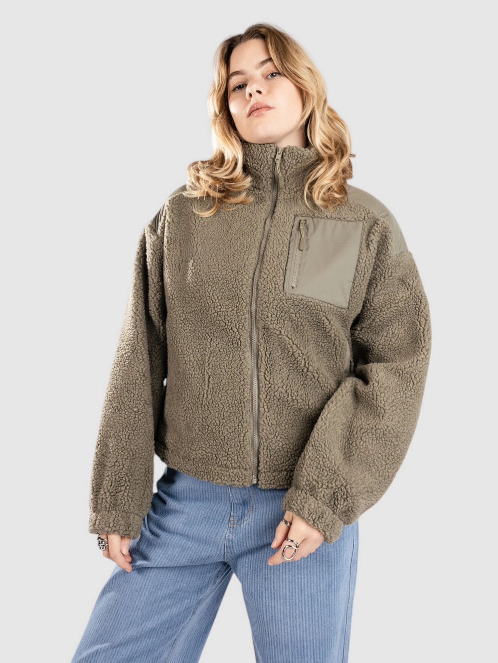 Urban Classics Sherpa Mix Jacket palegreen