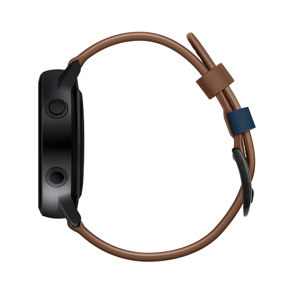 Samsung Galaxy Watch 42mm / Watch Active 2 / Watch Active / Gear Sport Echtleder Stripes Armband (Gelenkumfang: 175-220mm) - Braun / Blau