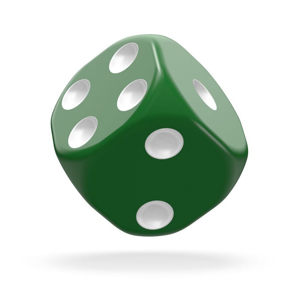 Oakie Doakie Dice dés D6 16 mm Solid - Vert (12)