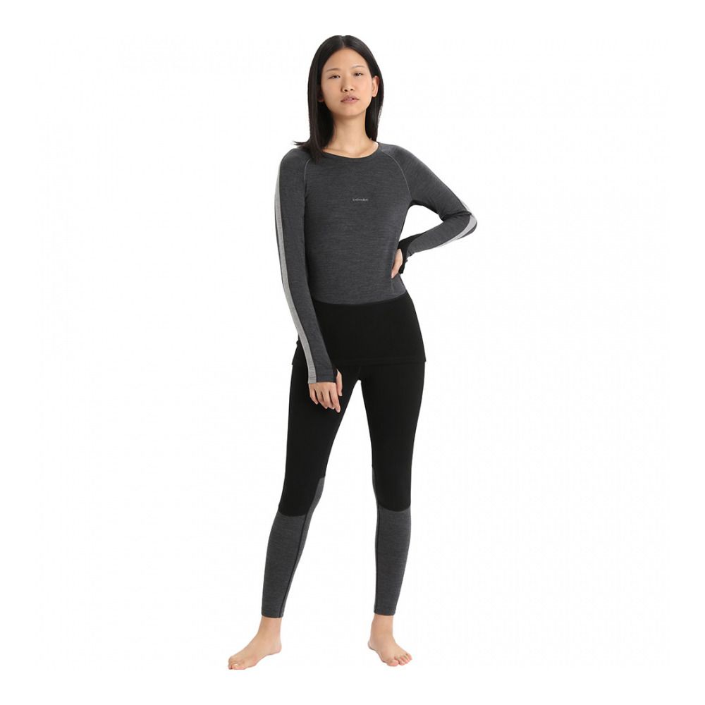 Icebreaker ZONEKNIT 200 - Sous-couche Femme black/jet hthr/cb