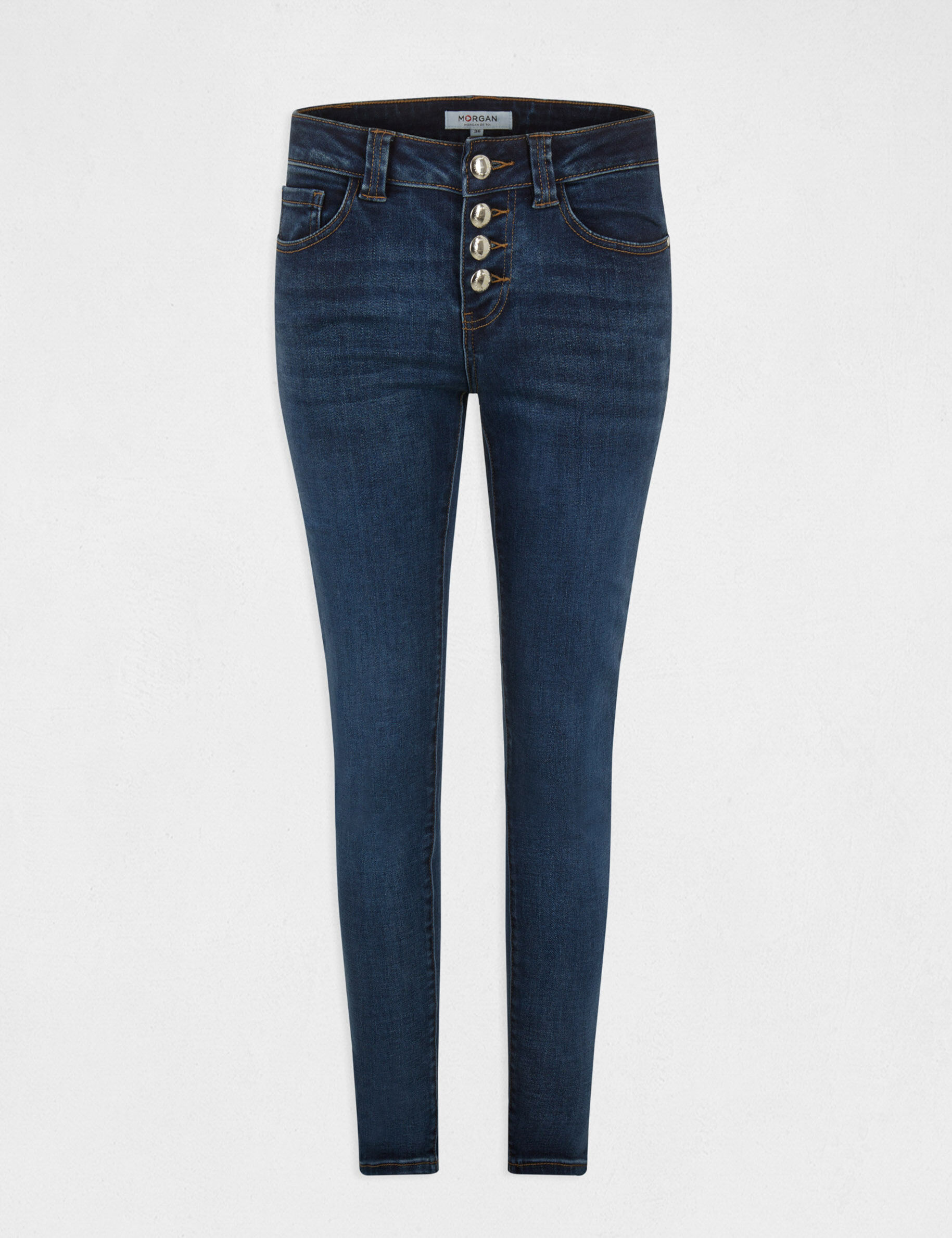 Jeans slim avec boutonnage jean stone femme - jean_stone