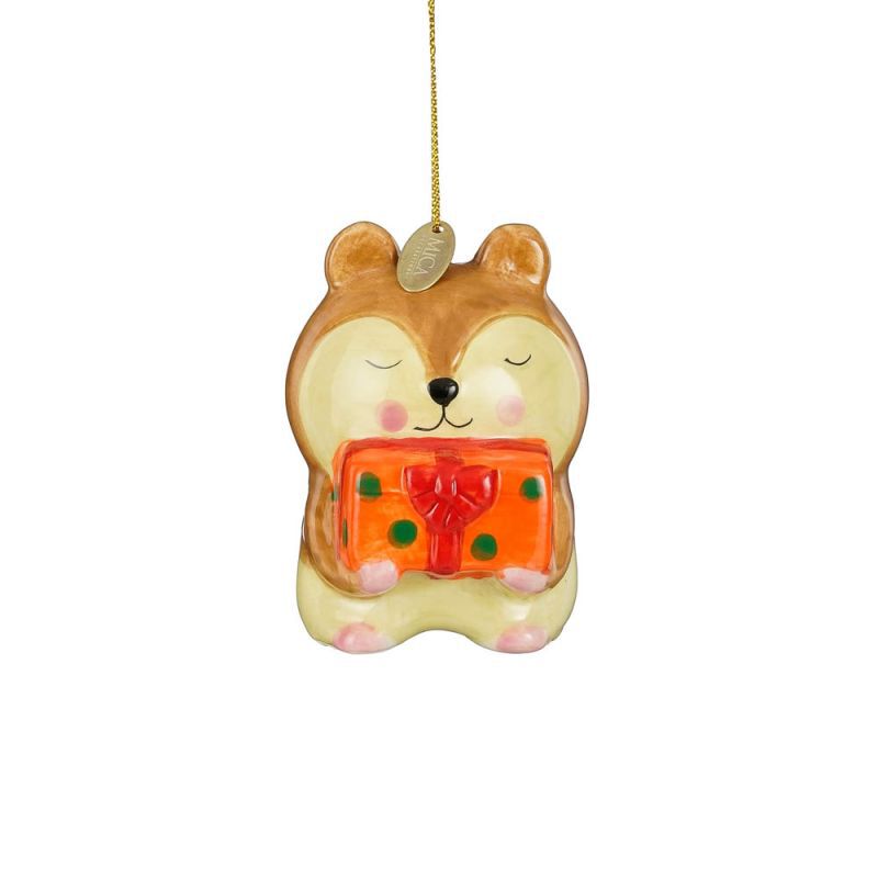 Mica Decorations Hamster - Kerstornament - Bruin - 5.5x4.5x8 cm