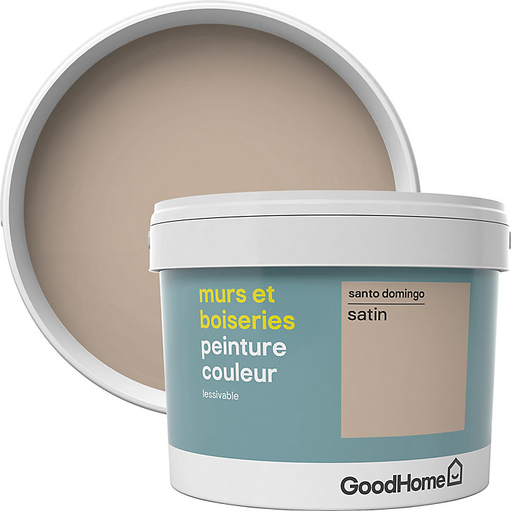 Peinture murs et boiseries GoodHome beige Santo Domingo satin 2,5L