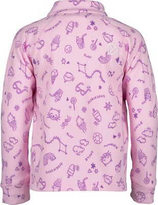 Didriksons Jadis Genser med Glidelås, Doodle Orchid Pink