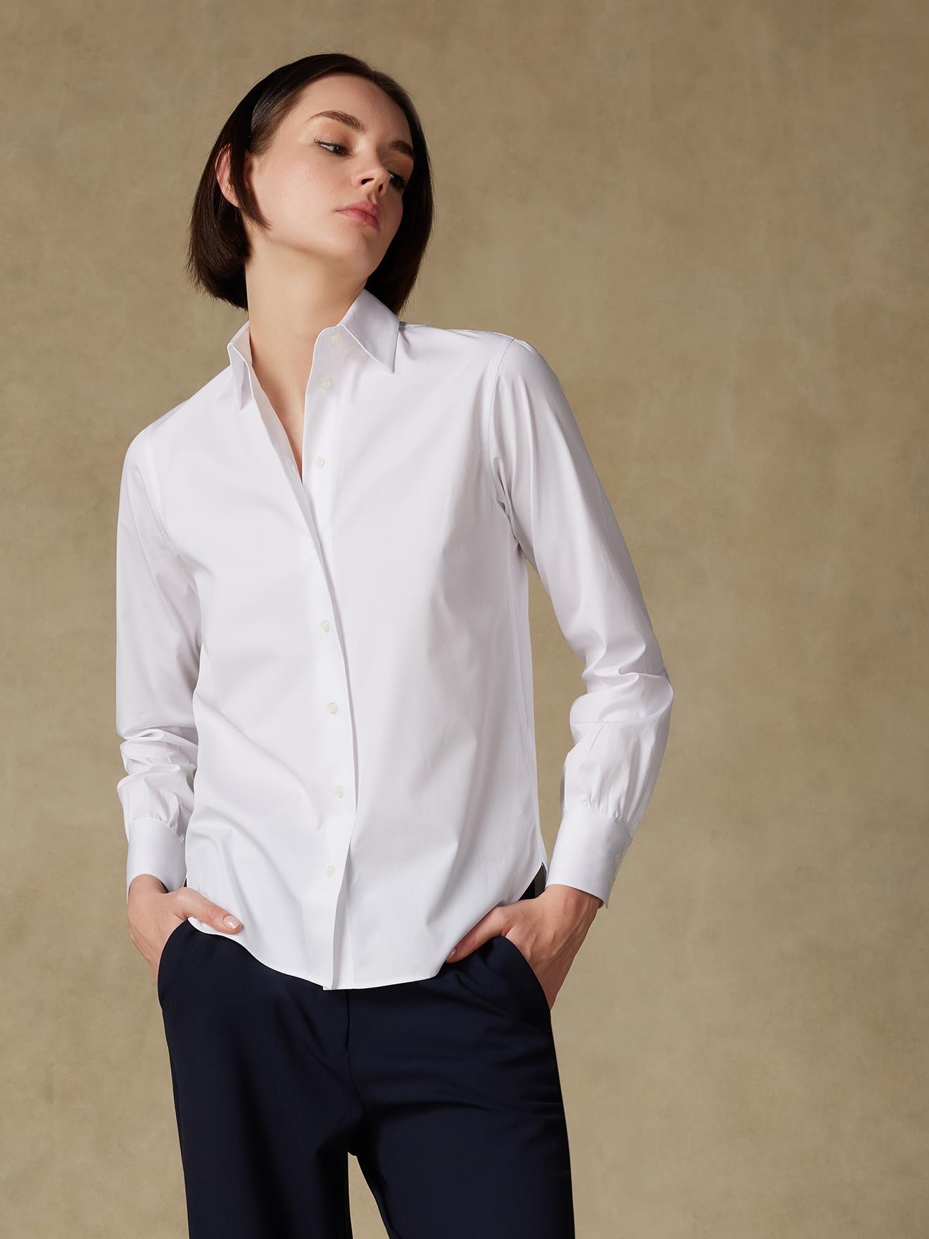 Chemise Albane en popeline blanche