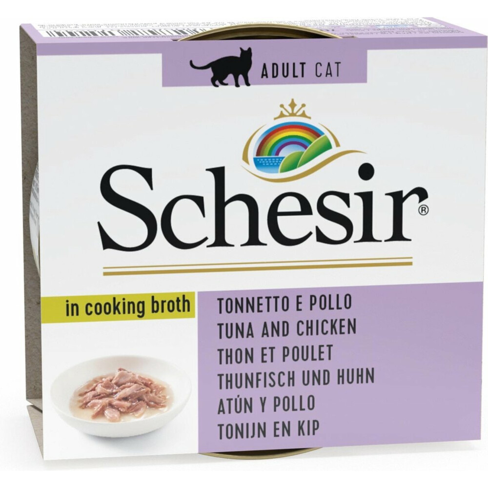 14x Schesir Kattenvoer Gekookte Tonijn en Kip70 gr