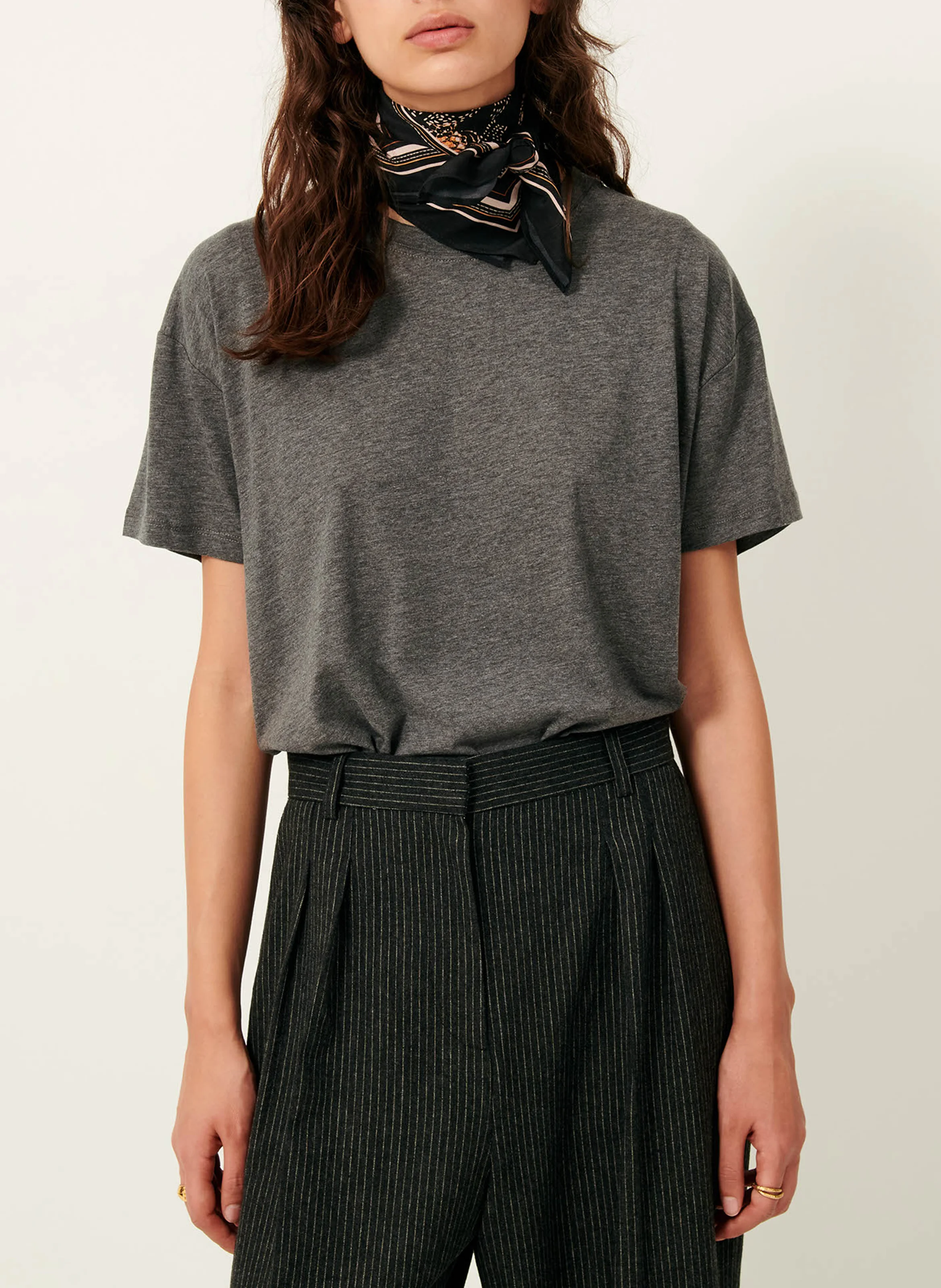 TOO - Tee-shirt ample col rond fluide | Gris