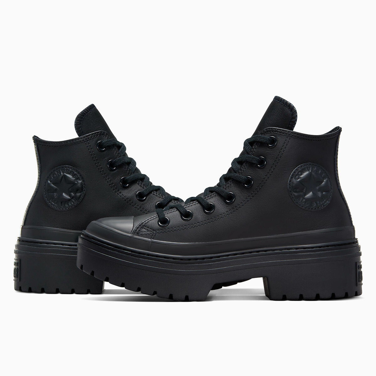 CONVERSE<br>Tênis All Star de couro com calcanhar tratorado