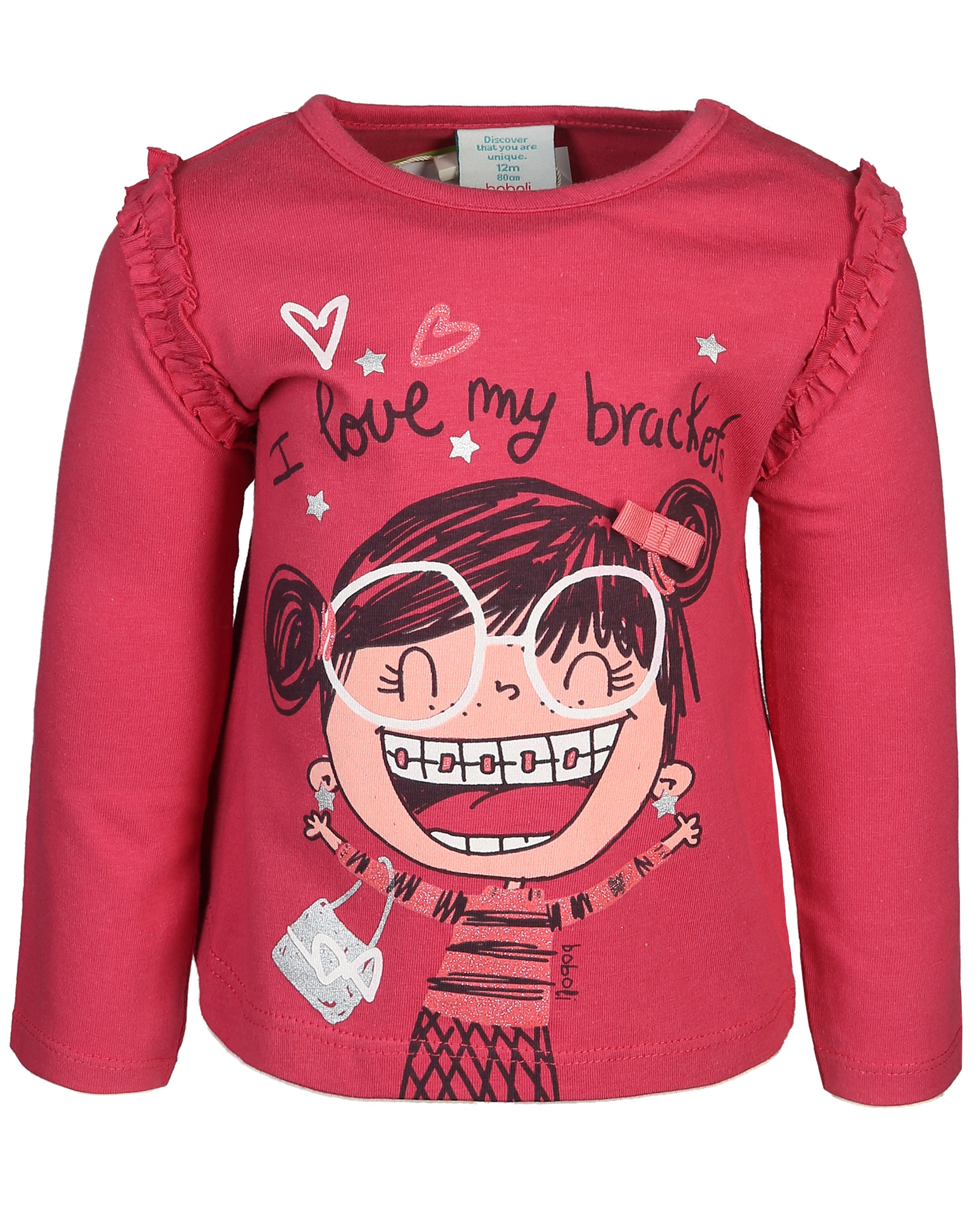 Langarmshirt CRAZY in kirsche