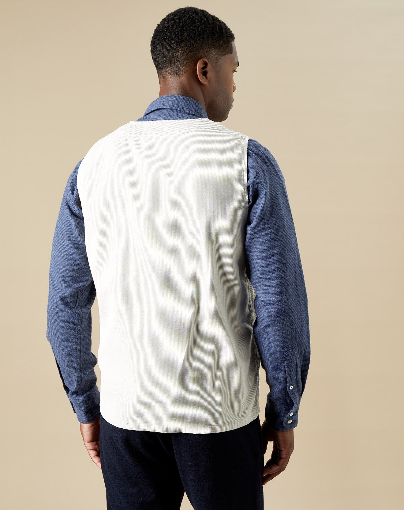 Hartford Gilet en Velours côtelé Will craie