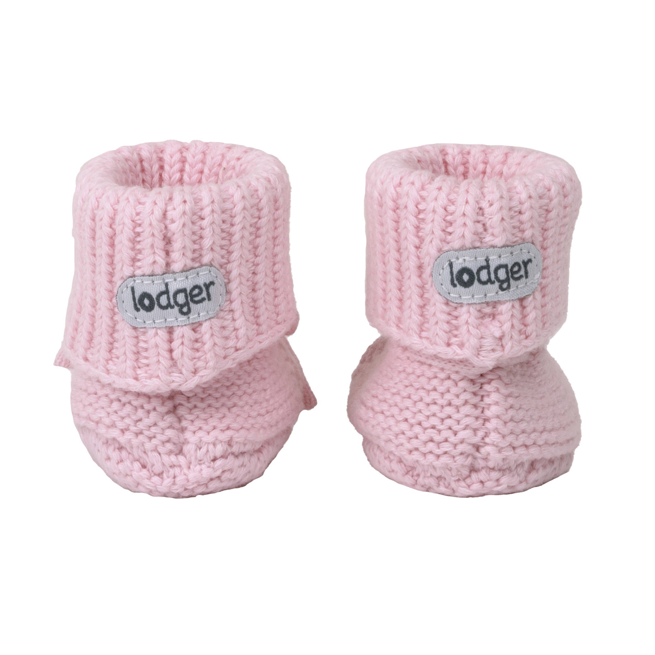 Lodger gebreide baby slofjes roze