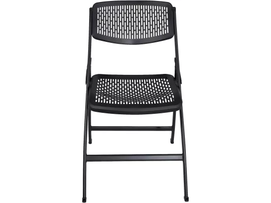 Lot 4 chaises pliantes - pliables métal et plastique souple ajouré SABA (Noir)