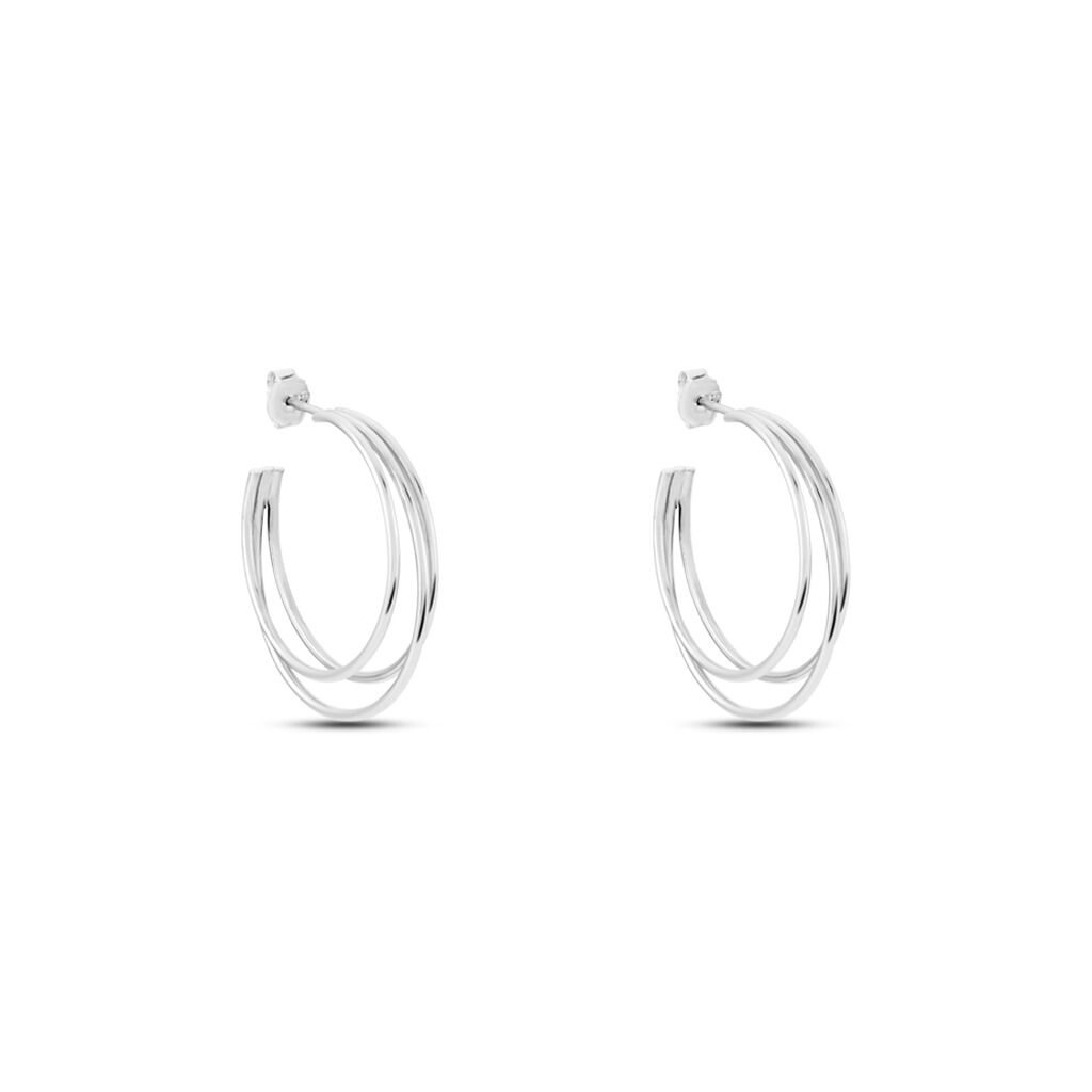 Créoles Argent Blanc Jukka
