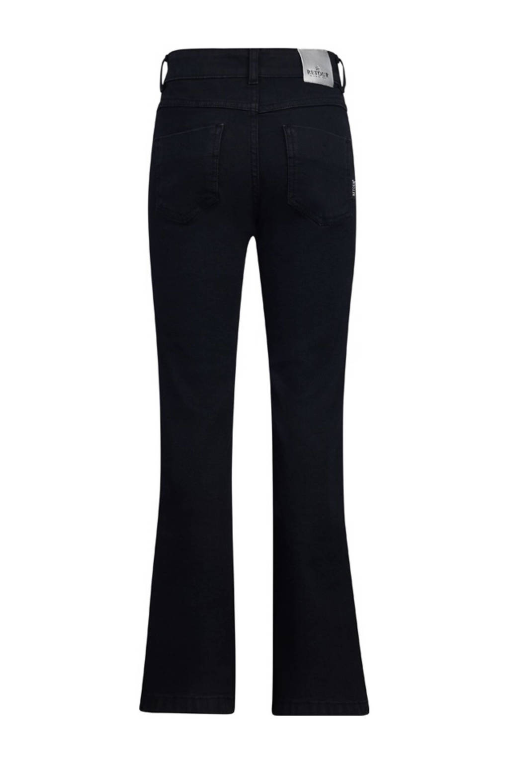 Retour Jeans high waist flared jeans Mikkie black denim
