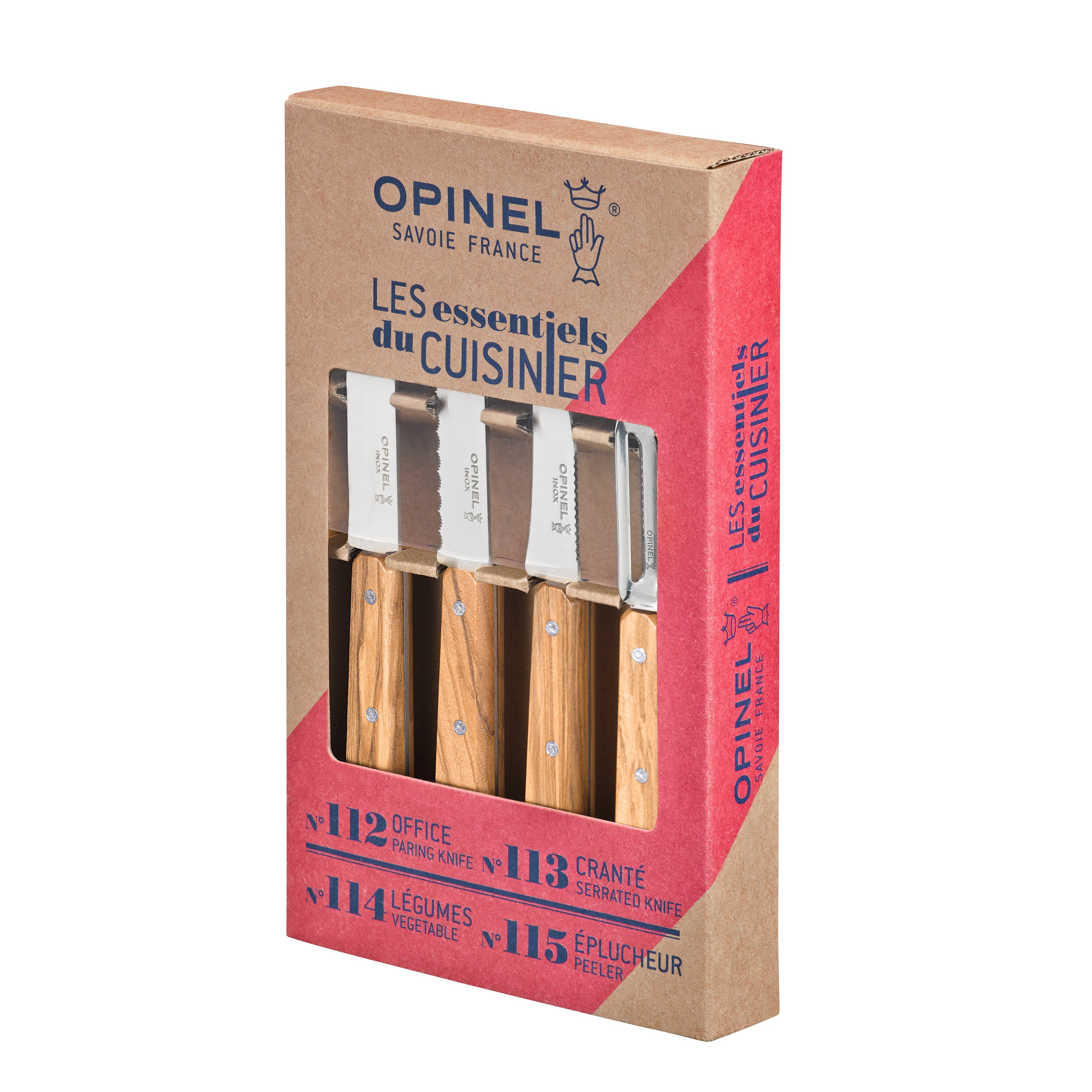 Opinel Les Essentiels Olivier Keukenset -  4-delig - Olijfhout