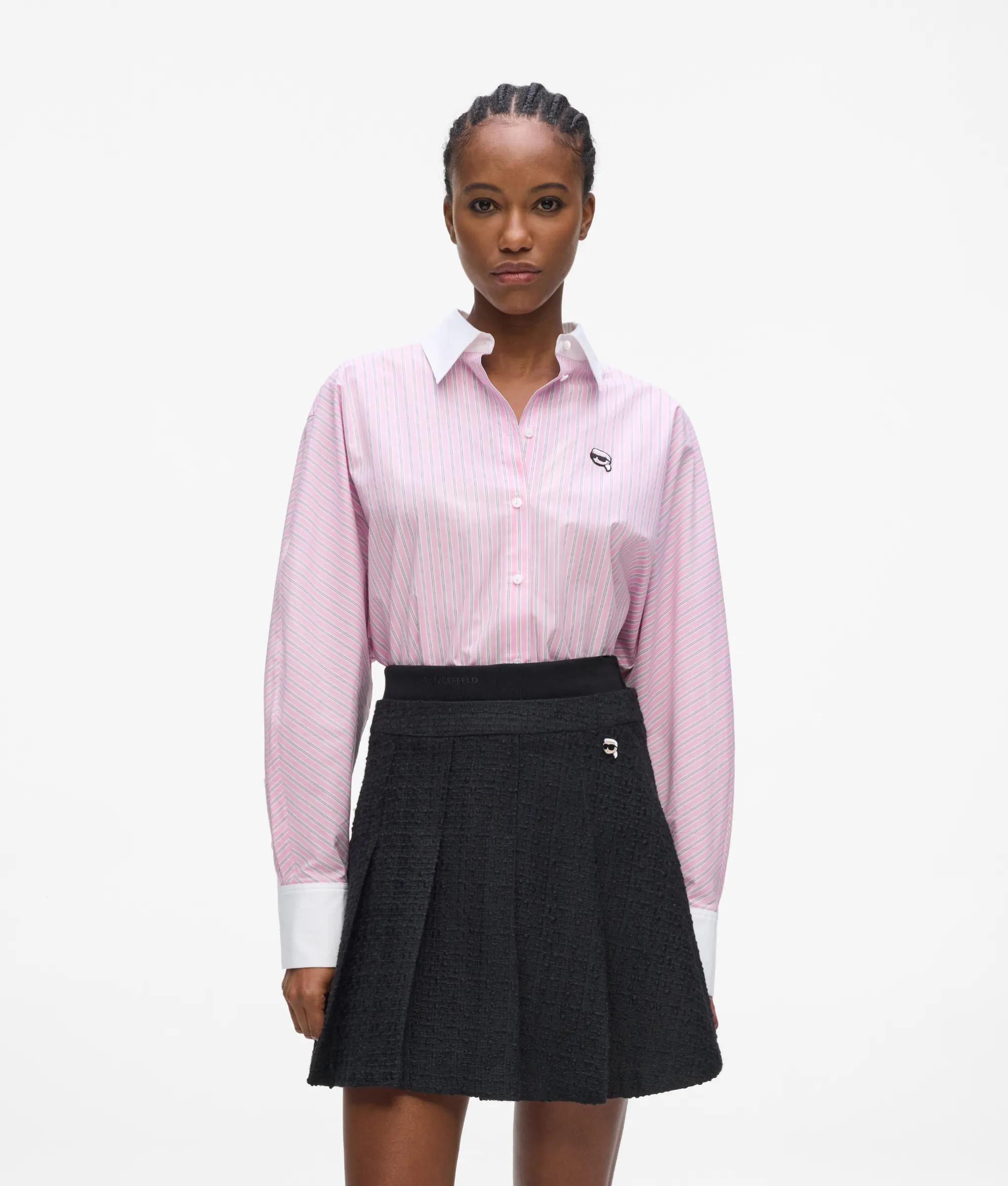Shirt met contrasterende kraag en Ikon-streep
