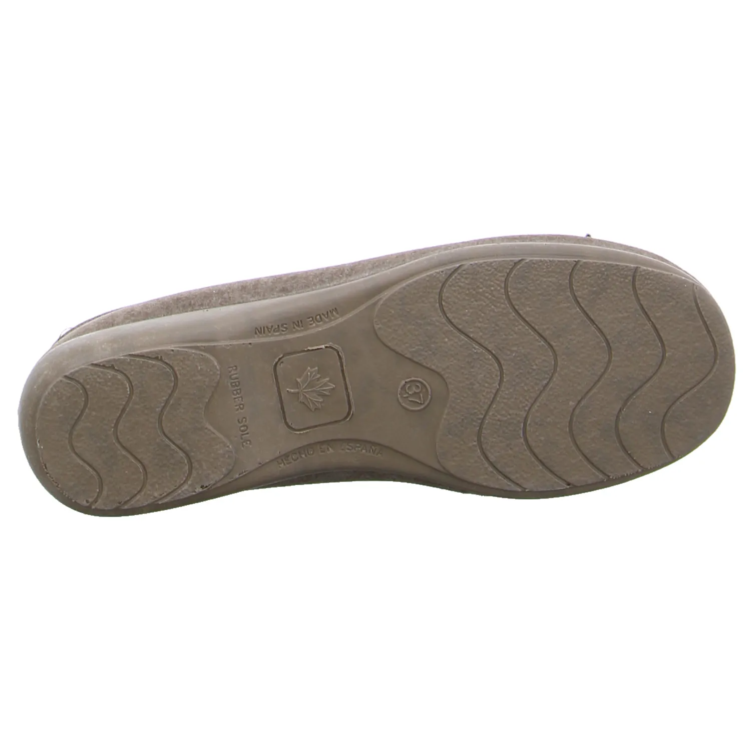 VAN DER LAAN Hausschuh Taupe Textil