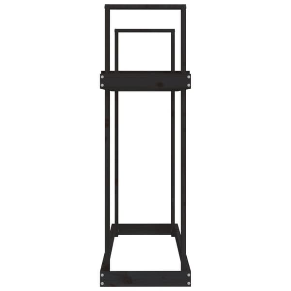 vidaXL Vedstativ svart 110x35x108,5 cm heltre furu
