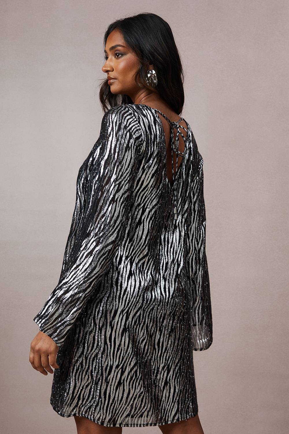 Oasis Robe Mini Métallisée Zèbre d'Occasion