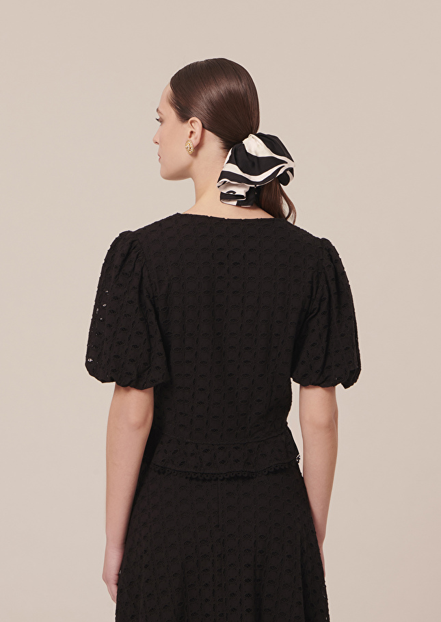 Chemise Clorindanoire en broderie anglaise