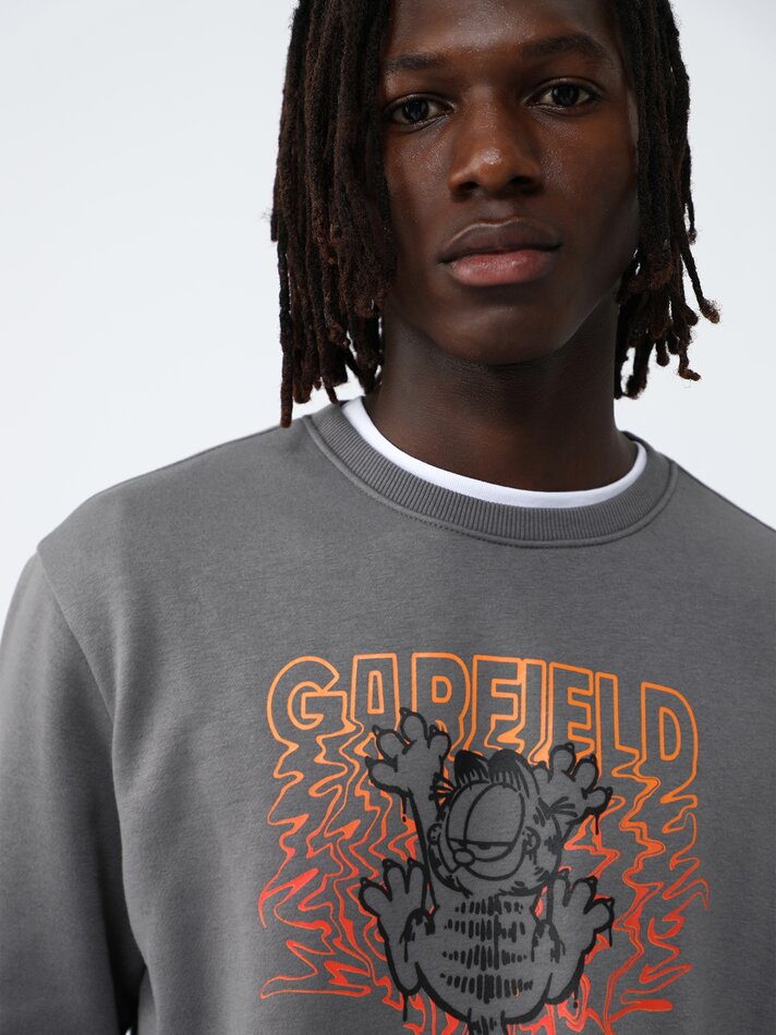 Moletom com estampa do Garfield - Nickelodeon - Cinza