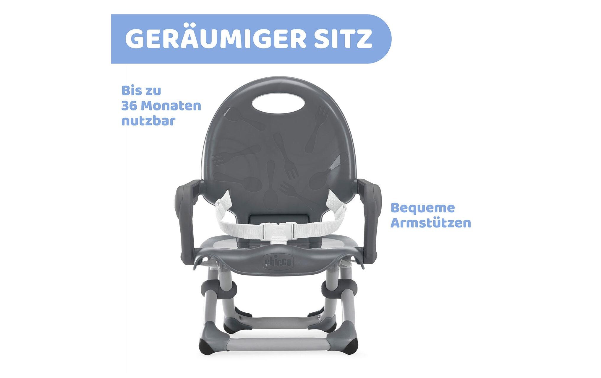 Sitzerhöhung Sitzerhöhung Pocket Snack GrauKlappbare Sitzerhöhung für einfachen Transport