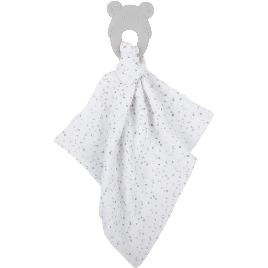Nattou Beißring + Kuscheltuch grau
