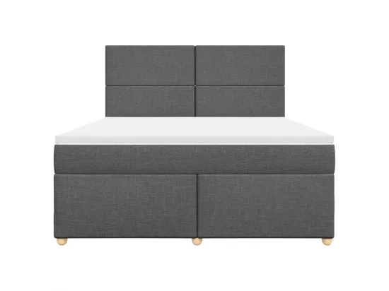 Sommier à lattes de lit avec matelas Gris foncé 180x200cm Tissu