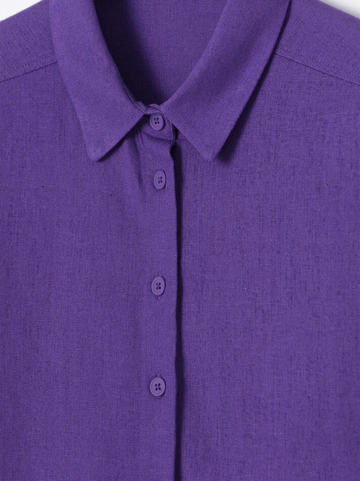 Camisa de linho - Roxo escuro