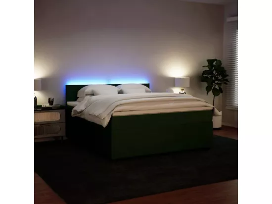 Sommier à lattes de lit et matelas Vert foncé 180x200cm Velours