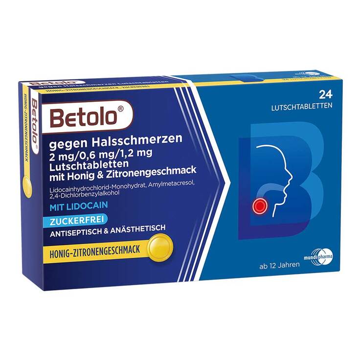 Betolo® gegen Halsschmerzen Lutschtabletten Honig & Zitronengeschmack, 24 St