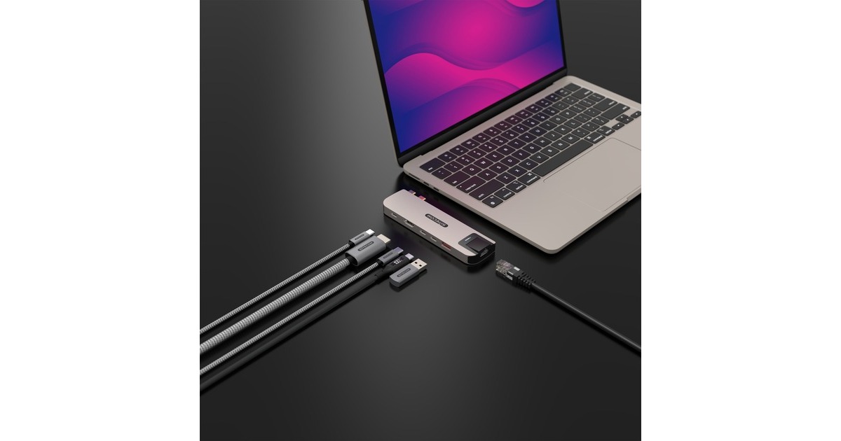 Sitecom6-in-2 MacBook Air Multiport Hub dockingstation  (Goud)