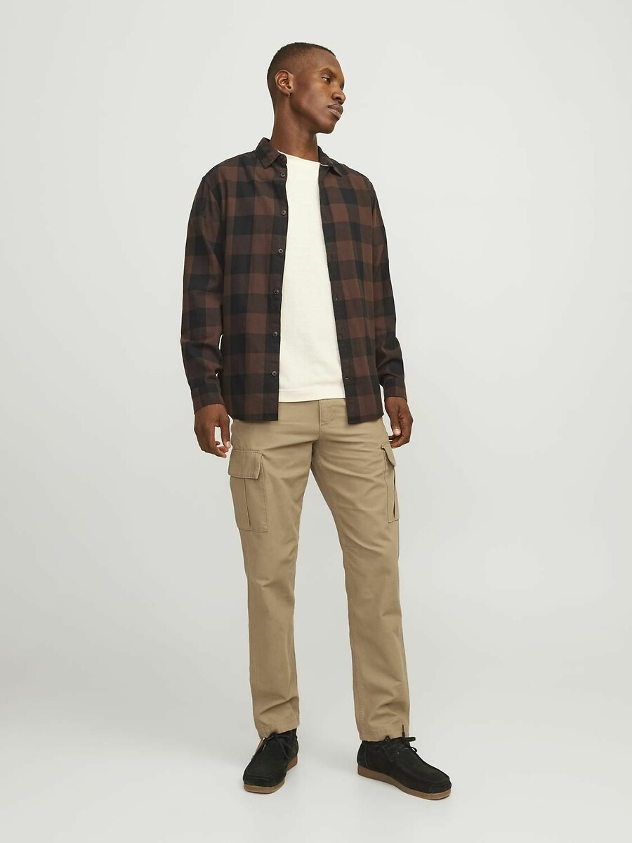 JACK & JONES<br>Calças cargo com a barra dobrada