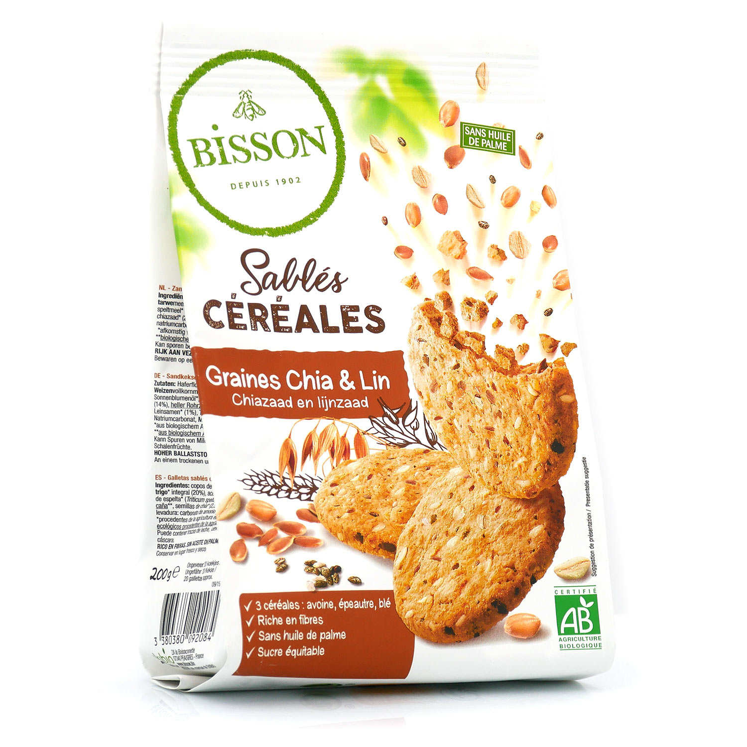 Sablés bio céréales graines de chia & lin
