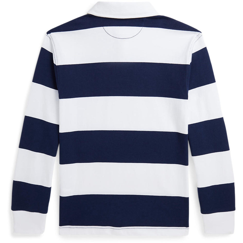 Køb Polo Ralph Lauren White/Cruise Navy Boy Rugby L/S T-Shirt