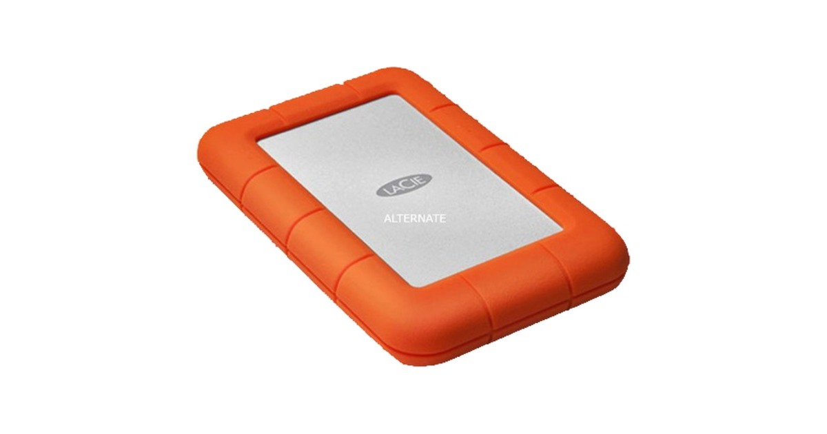 LaCieRugged Mini, 2 TB externe harde schijf  (Zilver/oranje, USB 3.0)
