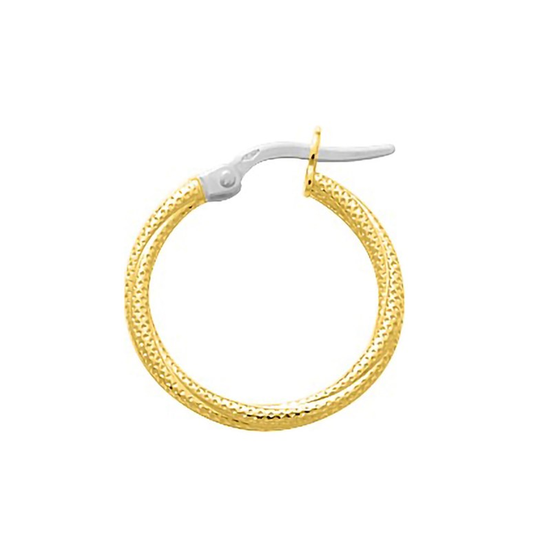 Créoles fantaisie Femme - Or 18 Carats - Diamètre 15mm