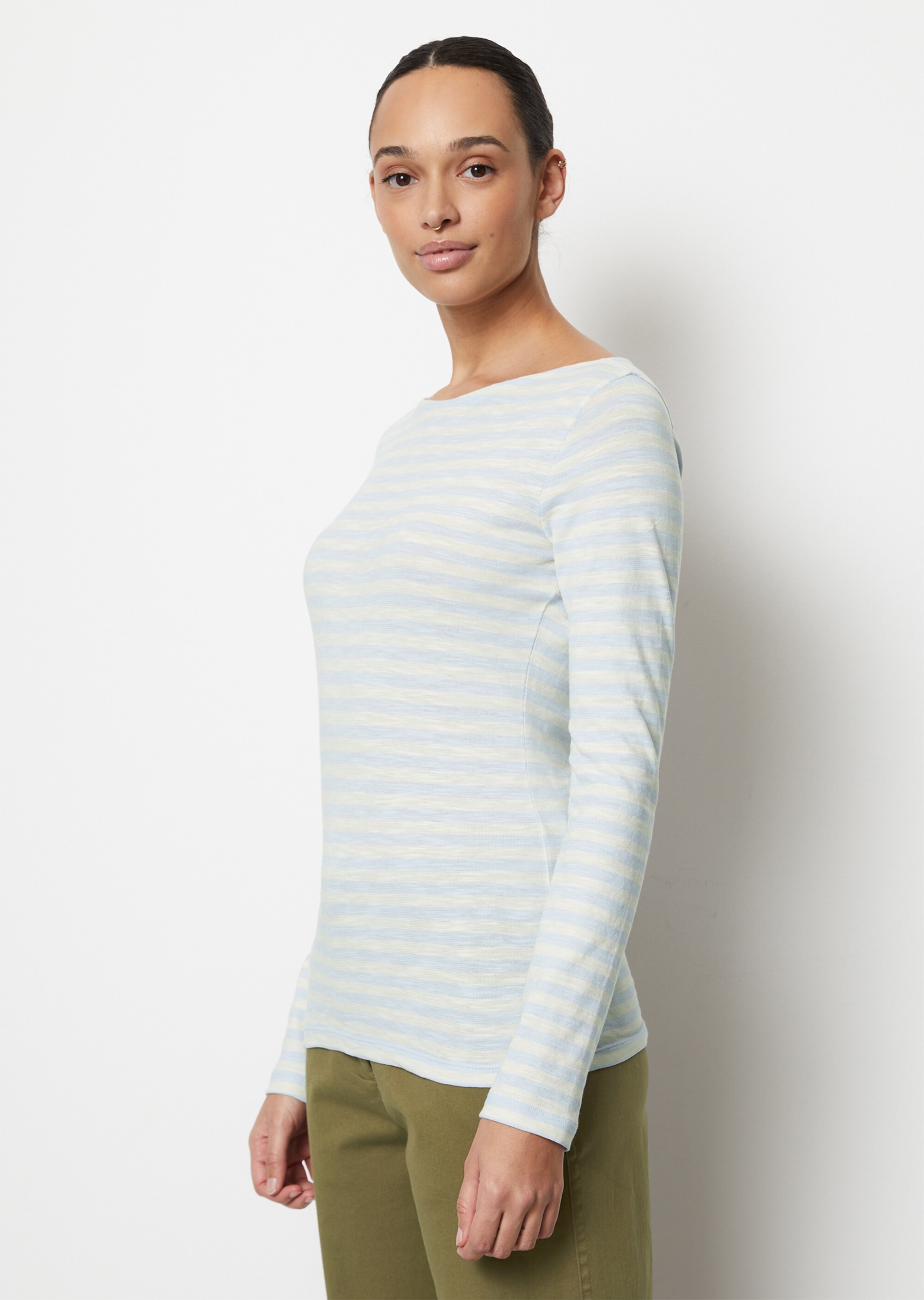 Ringel-Longsleeve regularaus Slubjersey