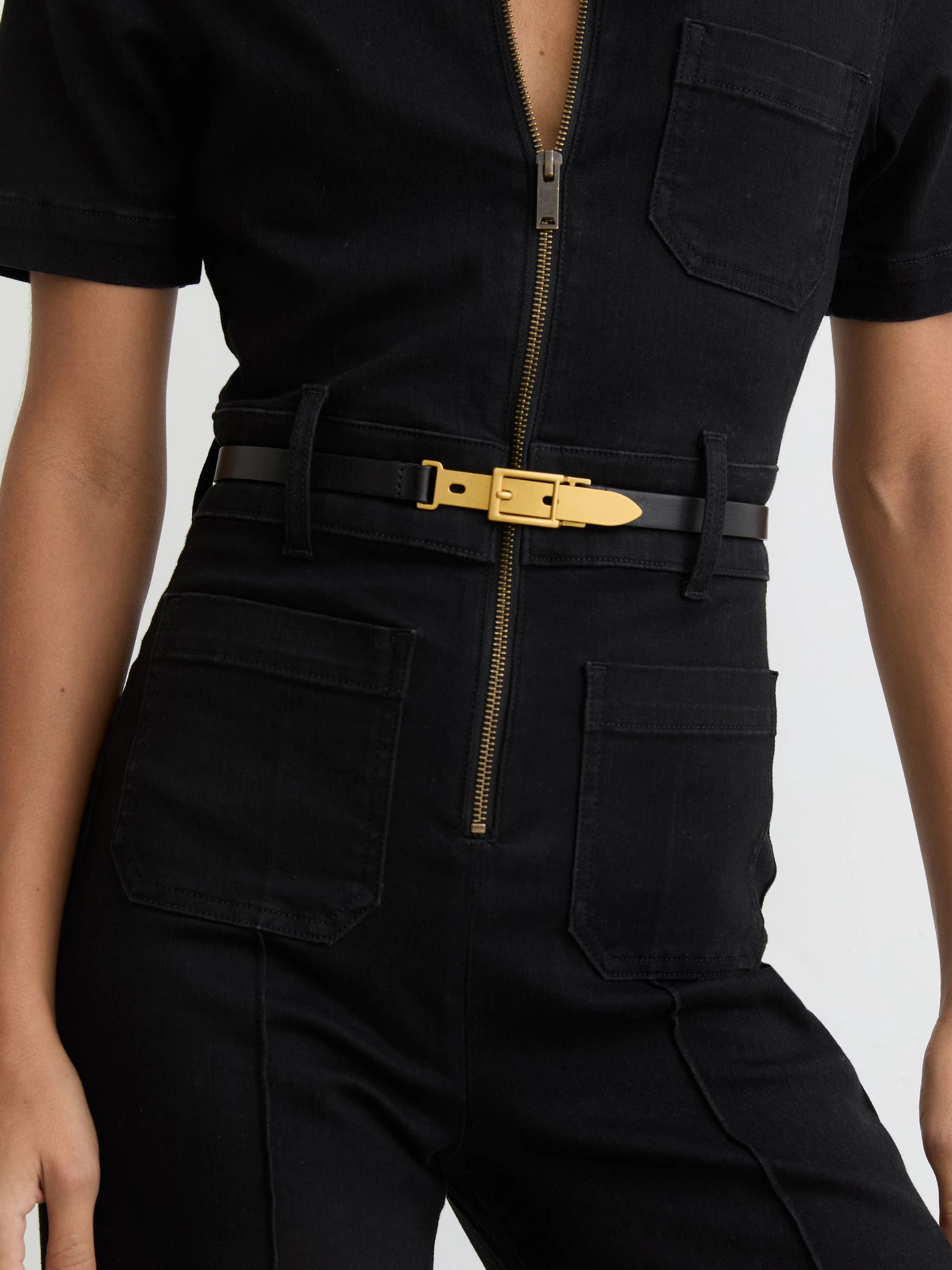 Reiss Cora Leather Buckle-Hardware Belt