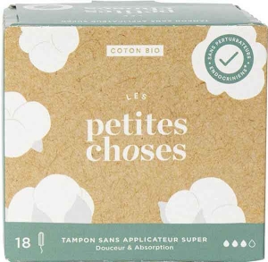 LES PETITES CHOSES Tampons super Bio, 18 Stück