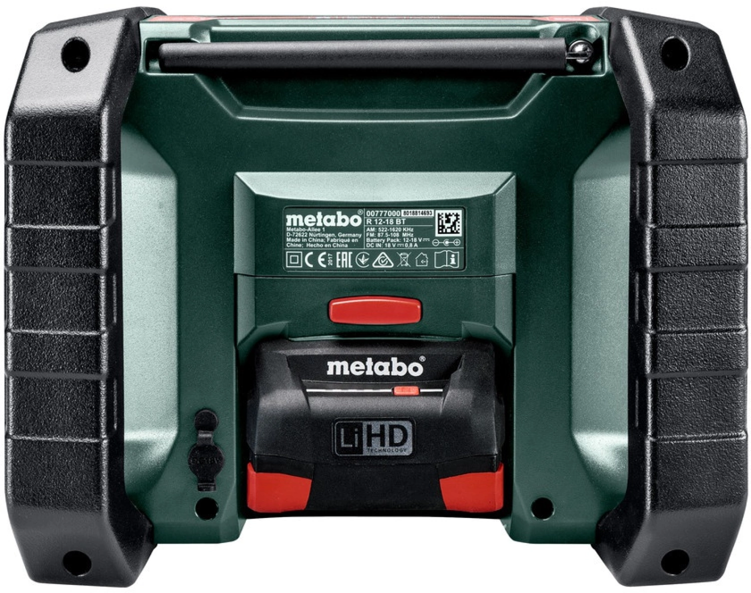 Metabo R 12-18 BT 12V / 18V Li-Ion Accu bouwradio met Bluetooth - werkt op netstroom & accu